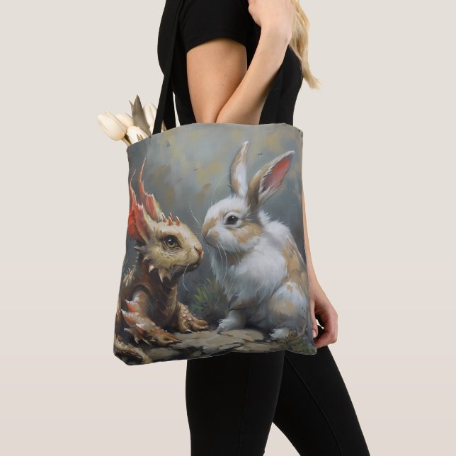 Bolsa Tote Fantasy Dragon e Rabbit (Close Up)