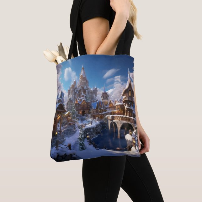 Bolsa Tote Fantasy Winter City (Close Up)