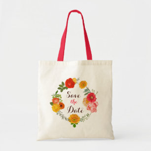 Bolsa Tote Farinha Rosa, Amarela E Vermelha De Flores
