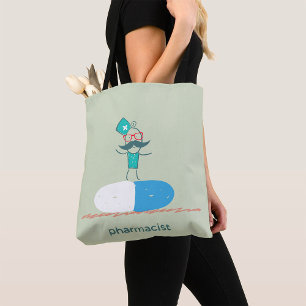 Bolsa Tote Farmacêutico em Cápsula de Comprimido Azul