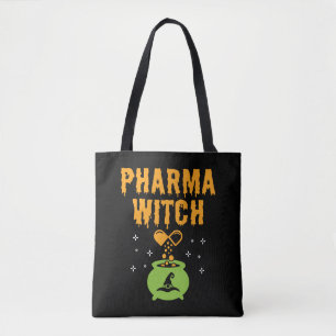 Bolsa Tote Farmácia de Halloween do farmacêutico das bruxas