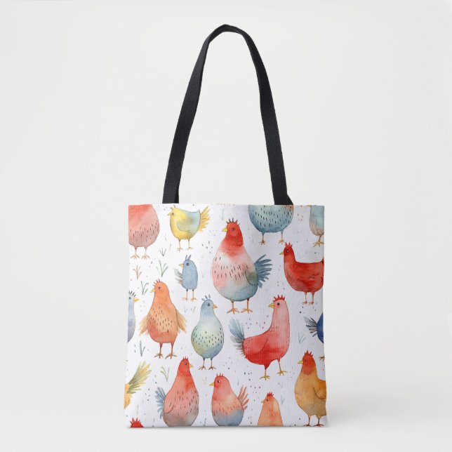Bolsa Tote Farmhouse Chickens (Frente)