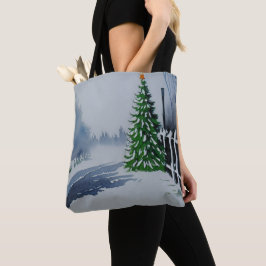 Bolsa Tote Farmhouse Country Christmas Watercolor