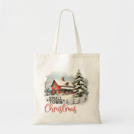 Bolsa Tote Farmhouse Russo de Natal de Pequena Cidade