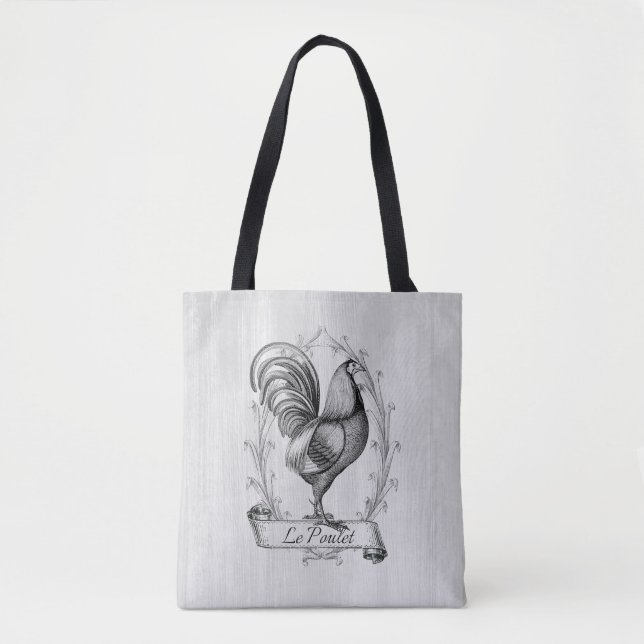 Bolsa Tote Farmhouse Rústico País Desenho Mão Francês (Frente)