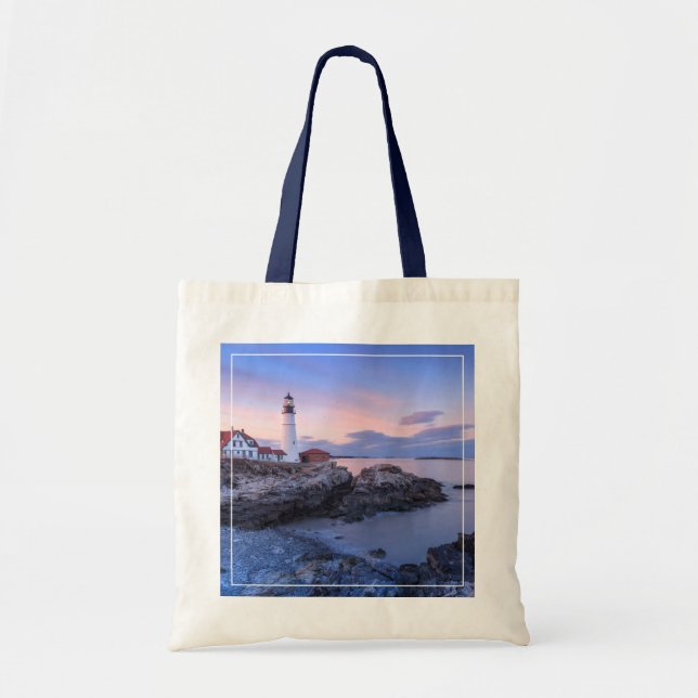 Bolsa Tote Faróis | Cabo Elizabeth, Maine (Frente)