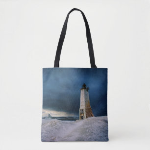Bolsa Tote Faróis   Lago Frankfort Lighthouse Michigan