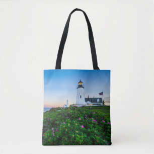 Bolsa Tote Faróis   Ponto Lighthouse Bristol Maine