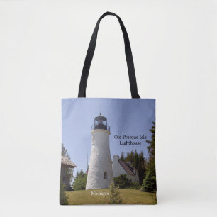 Bolsa Tote Farol antigo de ilha presa em toda a mala