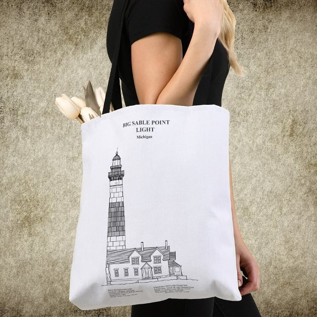 Bolsa Tote Farol Big Sable Point - Michigan - BD (Big Sable Point Lighthouse - Michigan - BD. Tote Bag)