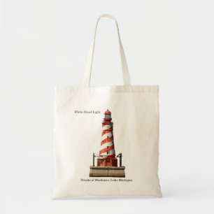 Bolsa Tote Farol branco cortado até o saco