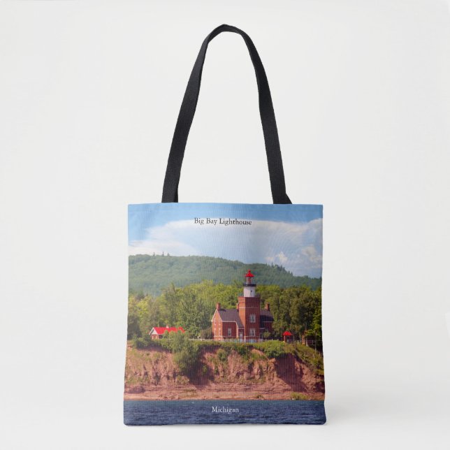 Bolsa Tote Farol da Baía Grande de água em todo saco (Frente)