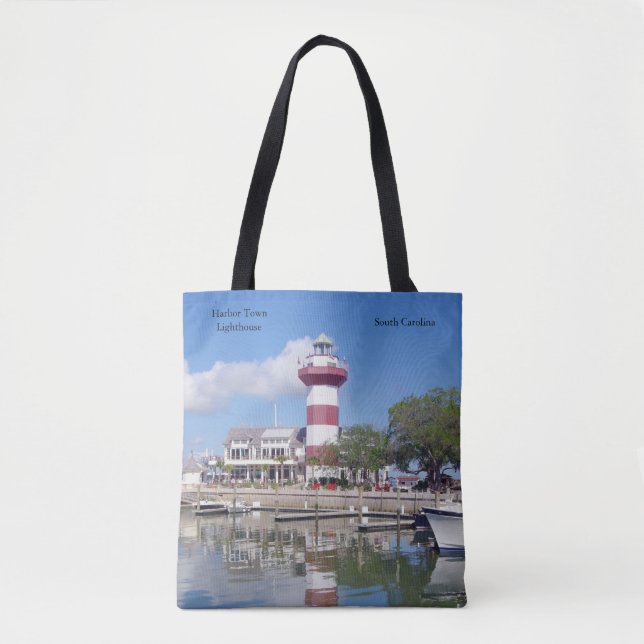 Bolsa Tote Farol da cidade de Harbor em todo o saco (Frente)