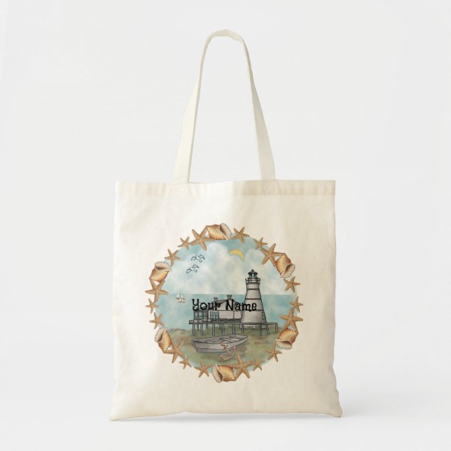 Bolsa Tote Farol das Conchas da Louisiana (Frente)