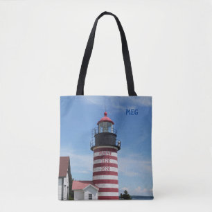 Bolsa Tote Farol de Cabeça Quoddy Oeste Maine Bicentennial