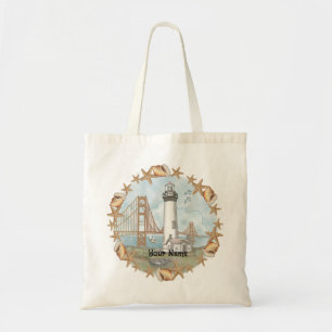 Bolsa Tote Farol de Conchas da Califórnia