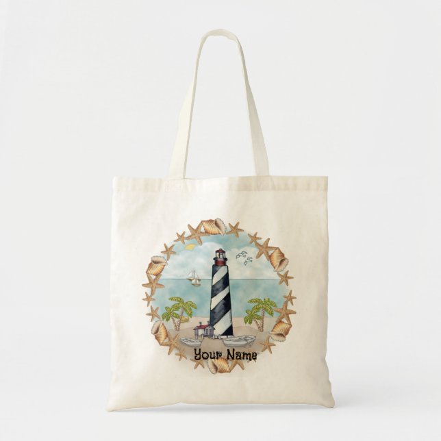 Bolsa Tote Farol de Conchas da Flórida  (Frente)