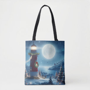 Bolsa Tote Farol de Natal náutico