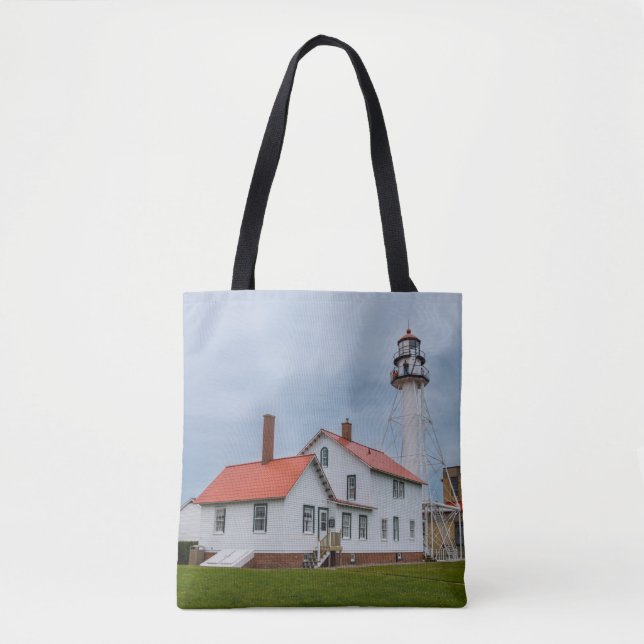 Bolsa Tote Farol de Ponto Branco (Frente)