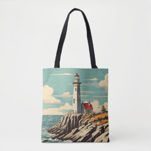 Bolsa Tote Farol do poster vintage