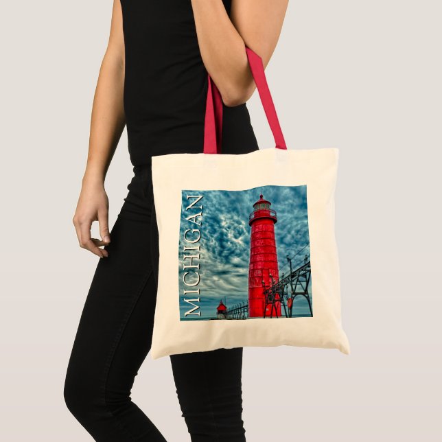 Bolsa Tote Farol Grand Haven | Michigan (Frente (produto))