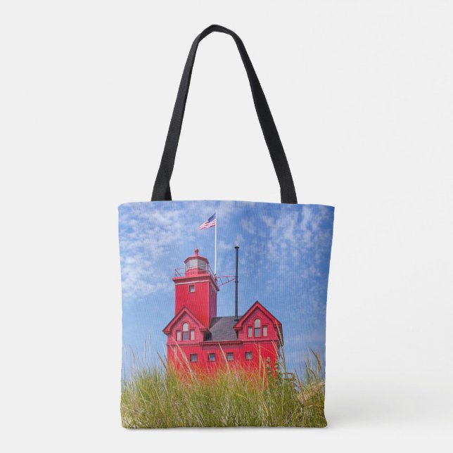 Bolsa Tote Farol vermelho de Michigan (Verso)
