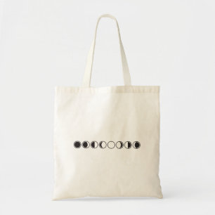 Bolsa Tote Fases da Lua Arte Linear Minimalista