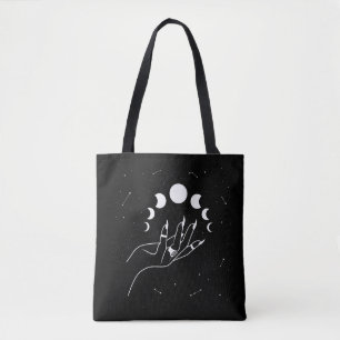 Bolsa Tote Fases da lua de bruxaria, saco de toalha de mão