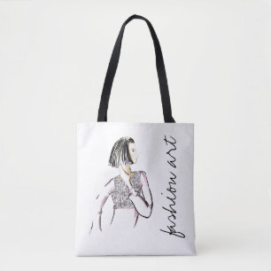 Bolsa Tote Fashion Art Fashion Illustration Art Impressão