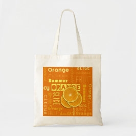 Bolsa Tote Fatia de Fruta da Tipografia Laranja Moderna