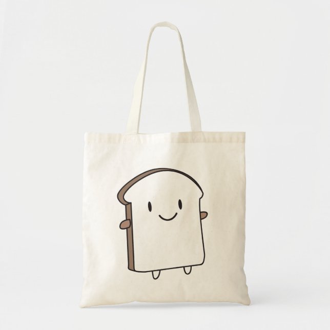 Bolsa Tote Fatia de Pão Feliz (Frente)