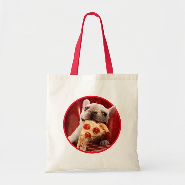 Bolsa Tote Fatia De Pizza De Comida De Cão (Frente)