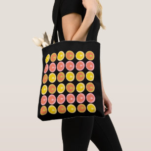 Bolsa Tote Fatias Coloridas e Brilhantes de Toranja 