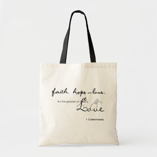 Bolsa Tote Fatih, esperança, amor (Frente)