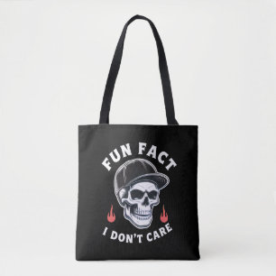 Bolsa Tote Fato Divertido Não Me Importo Citação Engraçada de
