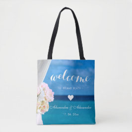 Bolsa Tote Favor de Boas-vindas do Elegant Floral Ocean Beach