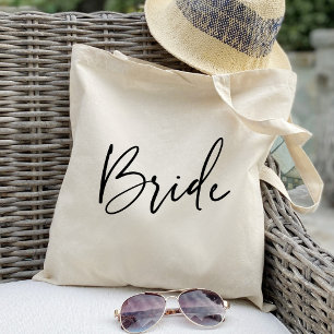 Bolsa Tote Favor de casamento chique noiva caligrafia