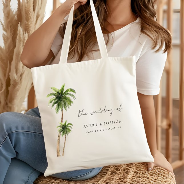 Bolsa Tote Favor de Casamento de Destino Tropical Palm Tree (Criador carregado)