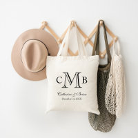 Favor de Casamento do Monograma Clássico Preto e B