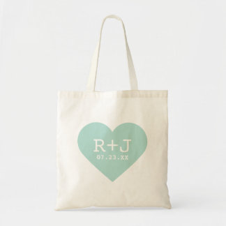 Bolsa Tote Favor de Casamento do Monograma do Coração