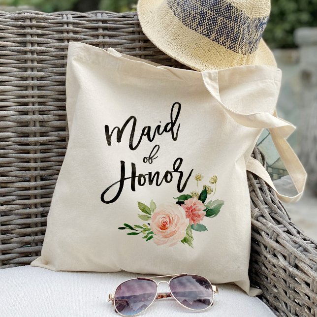 Bolsa Tote Favor de casamento floral rosado para madrinha de  (Criador carregado)