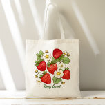 Bolsa Tote Favor de chás de panela de morango de fruta doce d<br><div class="desc">Fruta de verão doce berço chá de panela de morango favorece monograma impresso para sacola,  fruta de morango no jardim de verão,  talheres de chá,  presentes para ela,  presentes para mãe</div>