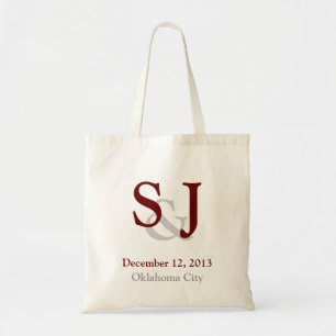 Bolsa Tote Favor de Tote Bag de Convidado Monograma Casado