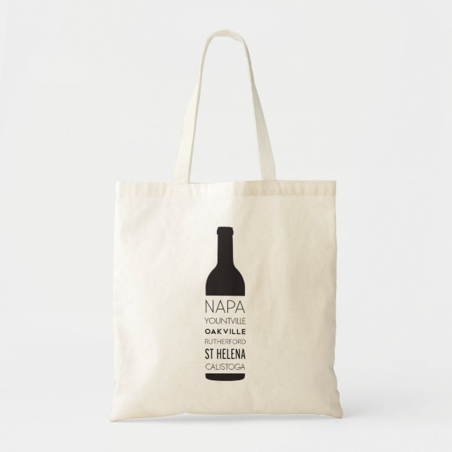 Bolsa Tote Favores do casamento da garrafa de vinho das (Frente)