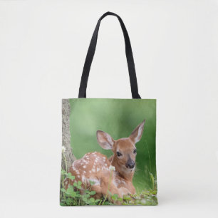 Bolsa Tote Fawn Adorável deitada debaixo de uma árvore