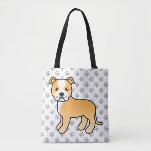 Bolsa Tote Fawn E O White Staffordshire, O Touro Terrier