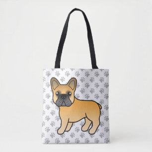 Bolsa Tote Fawn French Bulldog Cachorro de Cartoon