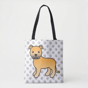 Bolsa Tote Fawn Staffordshire Bull Terrier Cute Cartoon