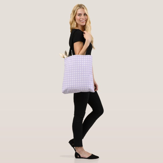 Bolsa Tote Faye Gingham Pastel Purple (No(a) Modelo)