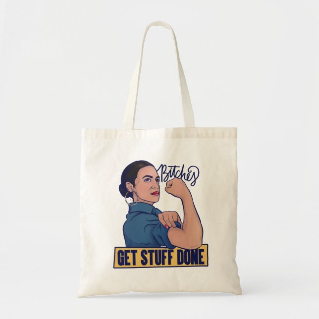 Bolsa Tote Fazemos coisas com o AOC Rosie, o riveter (Frente)